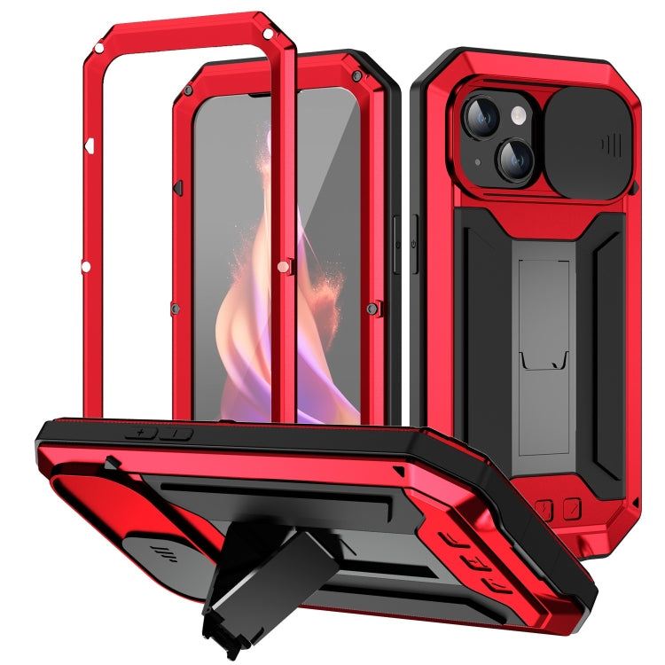 R-JUST Sliding Camera IP54 Life Waterproof Holder Phone Case, For iPhone 15 Pro, For iPhone 15 Plus, For iPhone 15