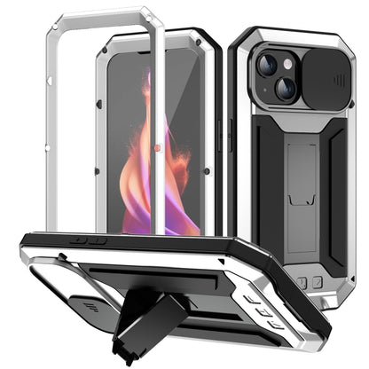 R-JUST Sliding Camera IP54 Life Waterproof Holder Phone Case, For iPhone 15 Pro, For iPhone 15 Plus, For iPhone 15