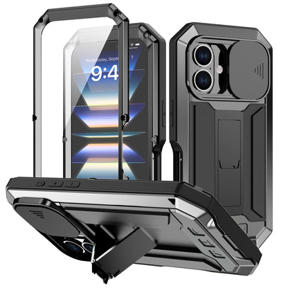 R-JUST Sliding Camera IP54 Life Waterproof Holder Phone Case, For iPhone Air, For iPhone 16 Pro Max, For iPhone 16 Pro, For iPhone 16 Plus, For iPhone 16, For iPhone 15 Pro Max