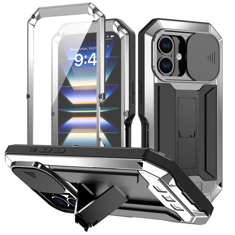 R-JUST Sliding Camera IP54 Life Waterproof Holder Phone Case, For iPhone Air, For iPhone 16 Pro Max, For iPhone 16 Pro, For iPhone 16 Plus, For iPhone 16, For iPhone 15 Pro Max
