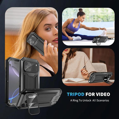 R-JUST Sliding Camera IP54 Life Waterproof Holder Phone Case, For iPhone 18 Pro, For iPhone 18 Pro Max, For iPhone 17e / 16e, For iPhone 17 Pro Max, For iPhone 17 Pro, For iPhone 17
