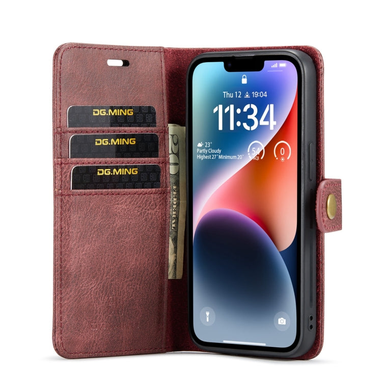 DG.MING Crazy Horse Texture Detachable Magnetic Leather Phone Case