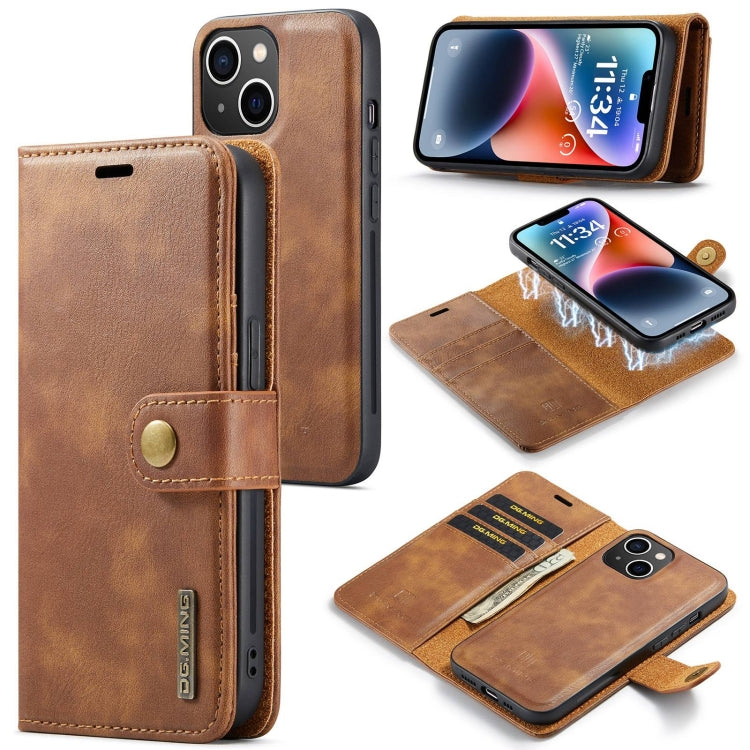 DG.MING Crazy Horse Texture Detachable Magnetic Leather Phone Case