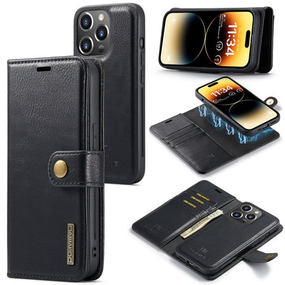 DG.MING Crazy Horse Texture Detachable Magnetic Leather Phone Case