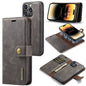 DG.MING Crazy Horse Texture Detachable Magnetic Leather Phone Case