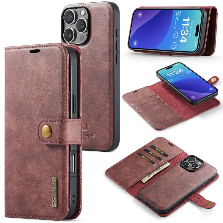DG.MING Crazy Horse Texture Detachable Magnetic Leather Phone Case