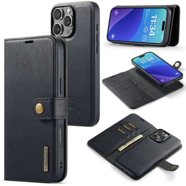 DG.MING Crazy Horse Texture Detachable Magnetic Leather Phone Case