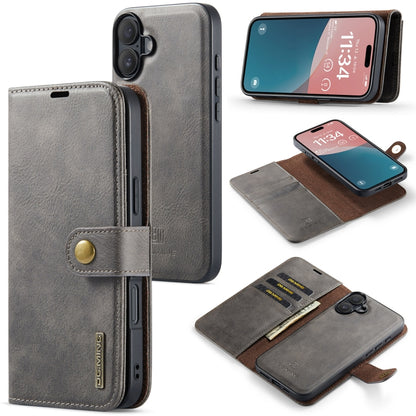 DG.MING Crazy Horse Texture Detachable Magnetic Leather Phone Case, For iPhone Air, For iPhone 16 Pro Max, For iPhone 16 Pro, For iPhone 16 Plus