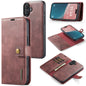 DG.MING Crazy Horse Texture Detachable Magnetic Leather Phone Case