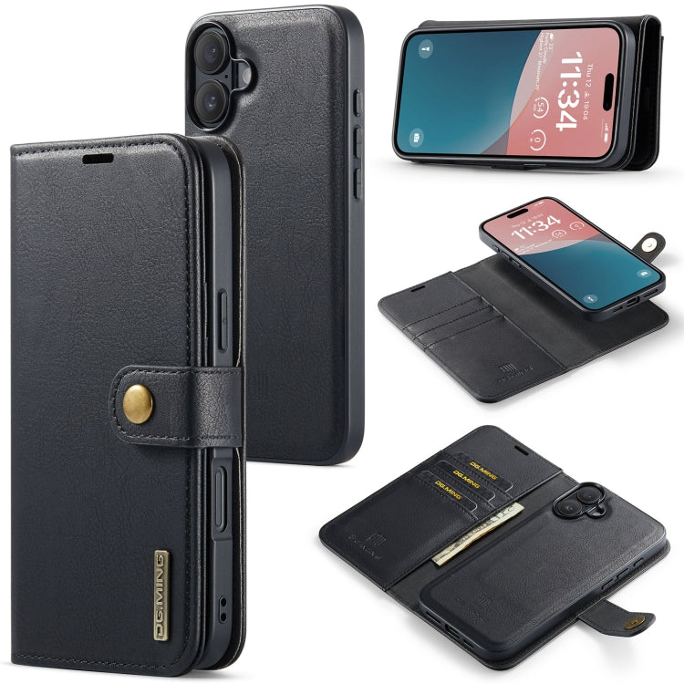 DG.MING Crazy Horse Texture Detachable Magnetic Leather Phone Case