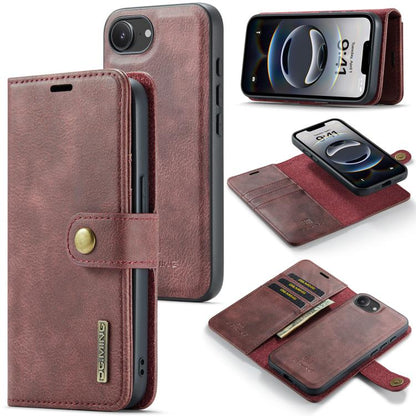 DG.MING Crazy Horse Texture Detachable Magnetic Leather Phone Case