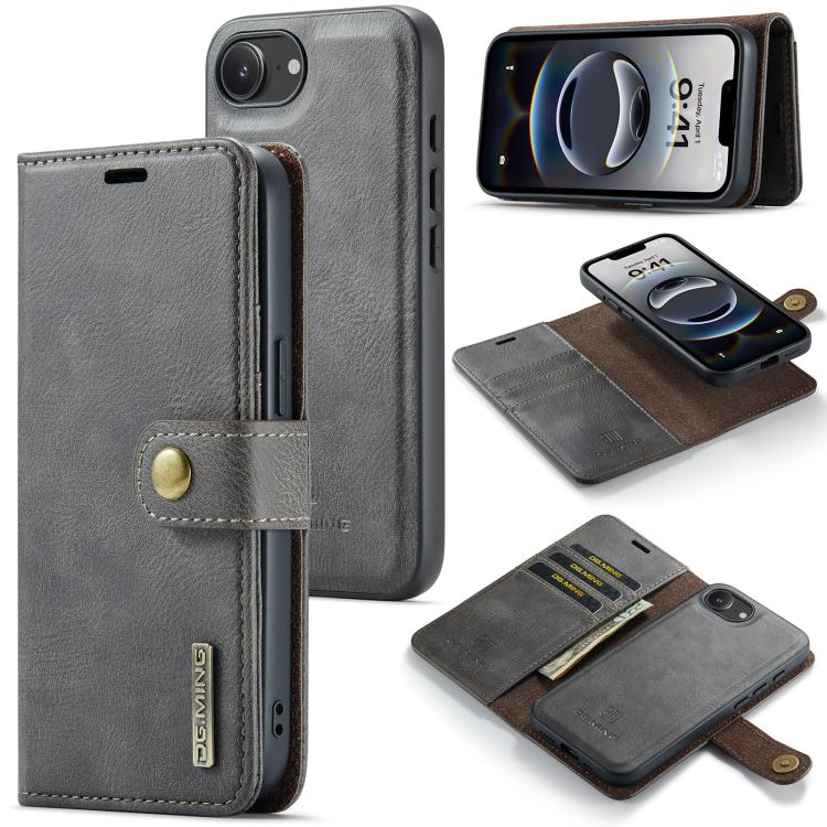 DG.MING Crazy Horse Texture Detachable Magnetic Leather Phone Case
