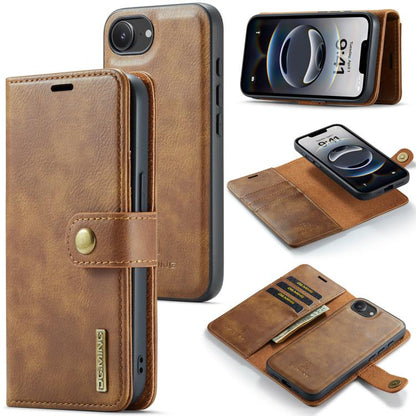 DG.MING Crazy Horse Texture Detachable Magnetic Leather Phone Case