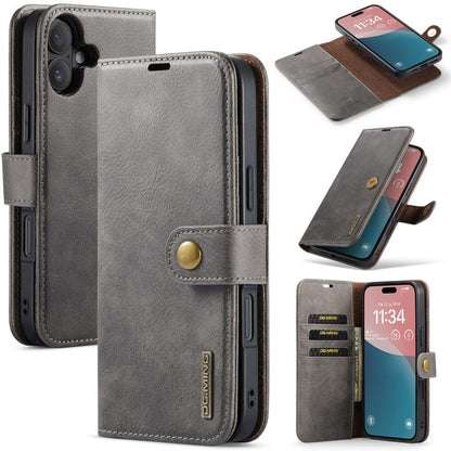 DG.MING Crazy Horse Texture Detachable Magnetic Leather Phone Case