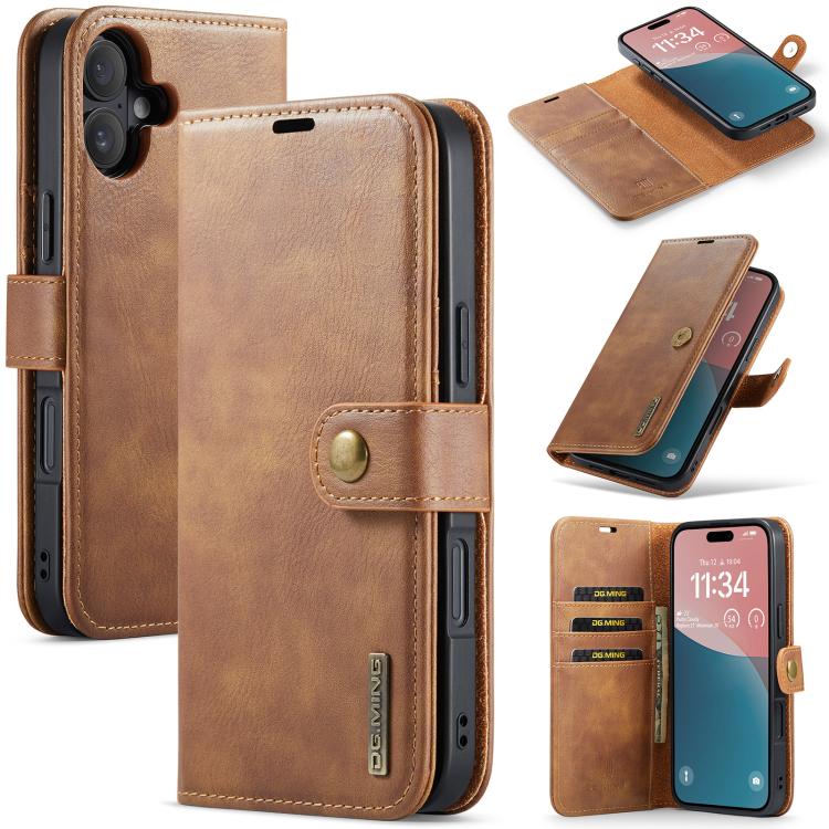 DG.MING Crazy Horse Texture Detachable Magnetic Leather Phone Case
