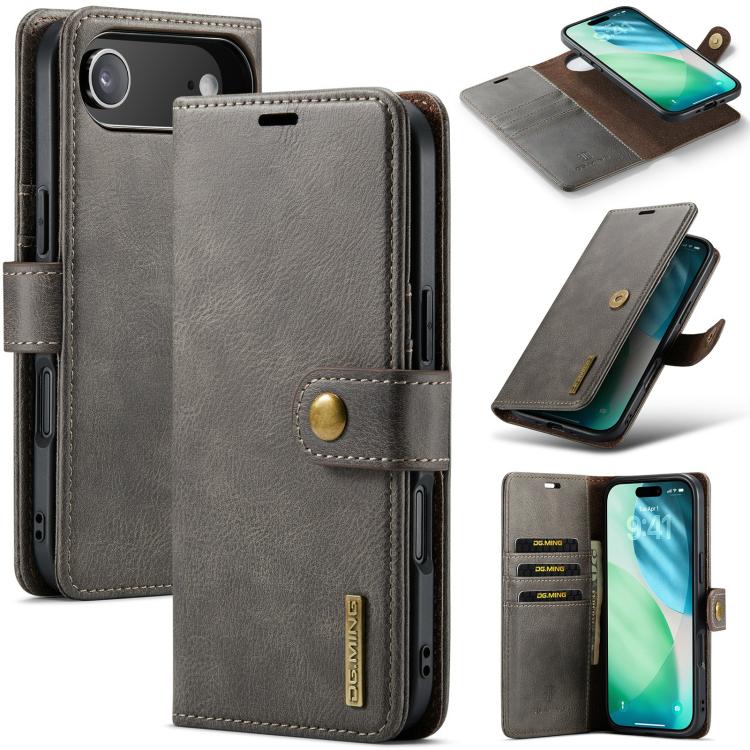 DG.MING Crazy Horse Texture Detachable Magnetic Leather Phone Case