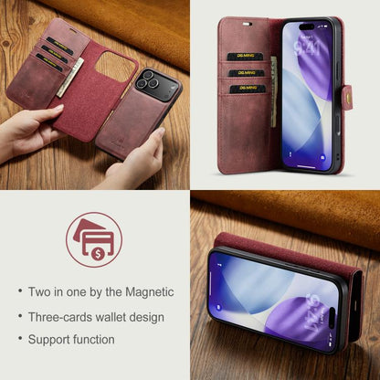 DG.MING Crazy Horse Texture Detachable Magnetic Leather Phone Case