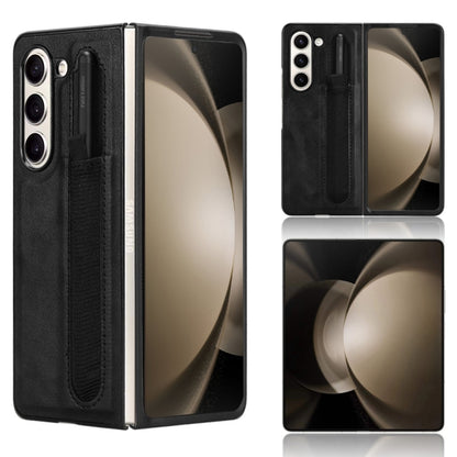 Vintage Texture Phone Case with Pen Slot, For Samsung Galaxy Z Fold6, For Samsung Galaxy Z Fold5