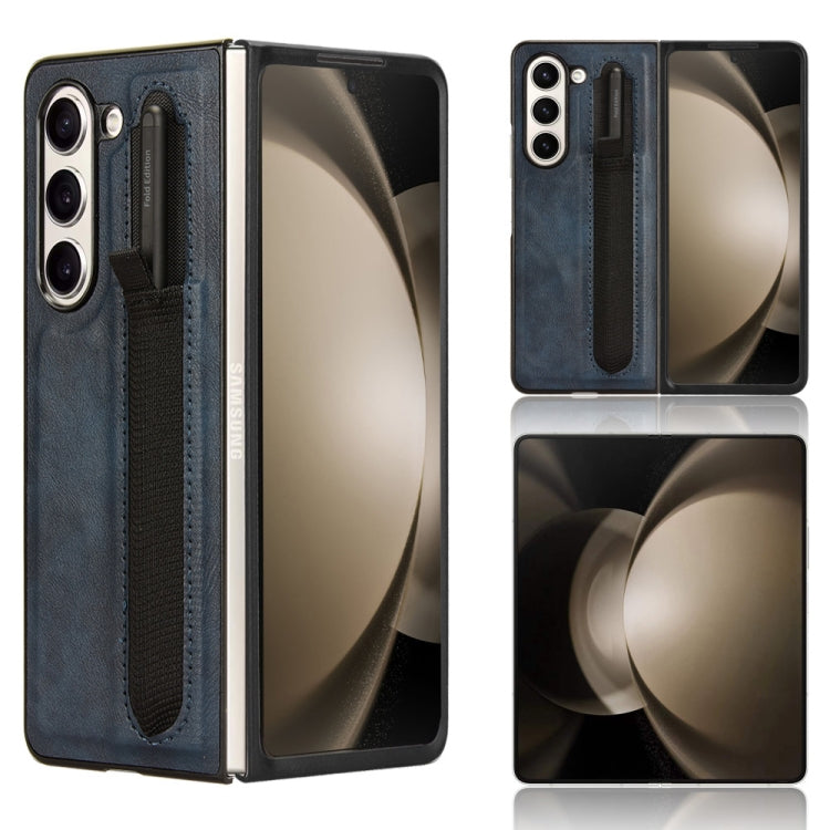 Vintage Texture Phone Case with Pen Slot, For Samsung Galaxy Z Fold6, For Samsung Galaxy Z Fold5