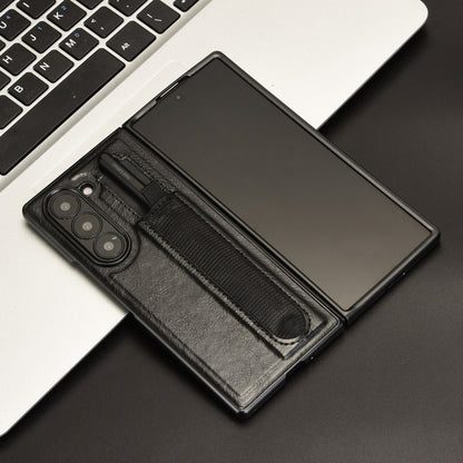 Vintage Texture Phone Case with Pen Slot, For Samsung Galaxy Z Fold6, For Samsung Galaxy Z Fold5