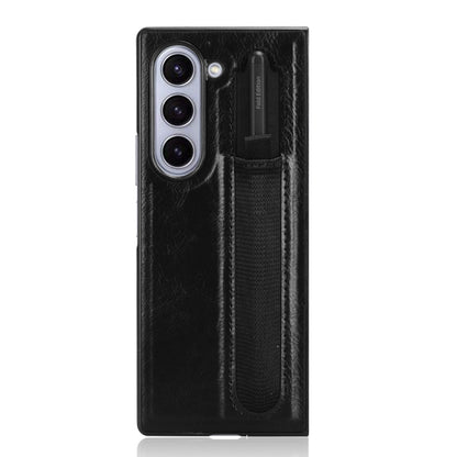 Vintage Texture Phone Case with Pen Slot, For Samsung Galaxy Z Fold6, For Samsung Galaxy Z Fold5