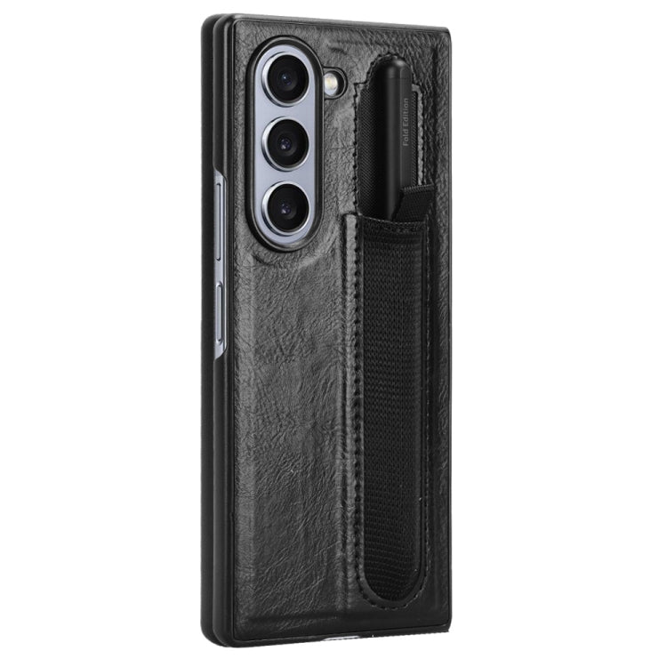 Vintage Texture Phone Case with Pen Slot, For Samsung Galaxy Z Fold6, For Samsung Galaxy Z Fold5
