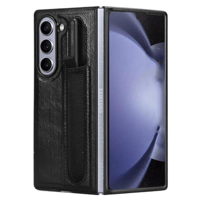 Vintage Texture Phone Case with Pen Slot, For Samsung Galaxy Z Fold6, For Samsung Galaxy Z Fold5