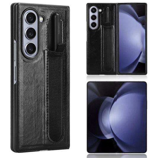 Vintage Texture Phone Case with Pen Slot, For Samsung Galaxy Z Fold6, For Samsung Galaxy Z Fold5