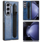 Vintage Texture Phone Case with Pen Slot, For Samsung Galaxy Z Fold6, For Samsung Galaxy Z Fold5