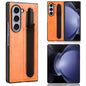 Vintage Texture Phone Case with Pen Slot, For Samsung Galaxy Z Fold6, For Samsung Galaxy Z Fold5