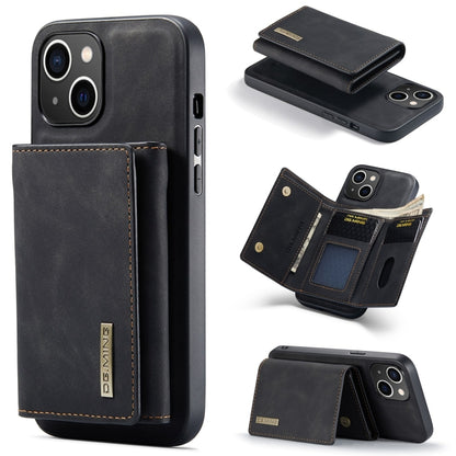 DG.MING M1 Series 3-Fold Multi Card Wallet Leather Phone Case, For iPhone 15