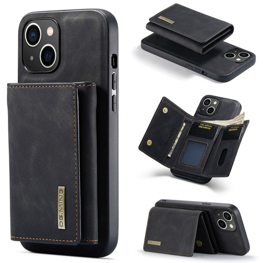 DG.MING M1 Series 3-Fold Multi Card Wallet Leather Phone Case, For iPhone 15