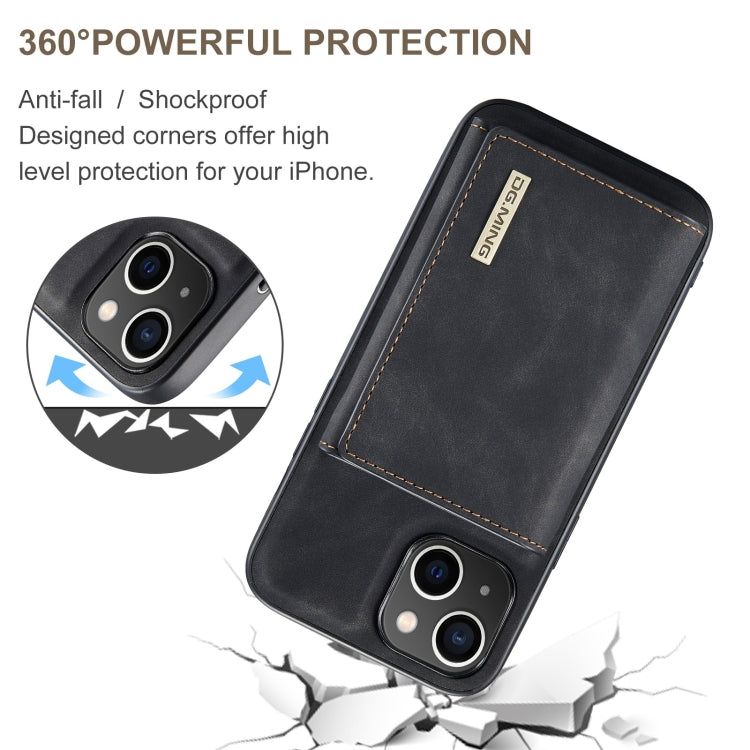 DG.MING M1 Series 3-Fold Multi Card Wallet Leather Phone Case, For iPhone 15