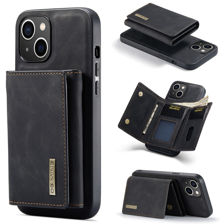 DG.MING M1 Series 3-Fold Multi Card Wallet Leather Phone Case, For iPhone 16, For iPhone 15 Pro Max, For iPhone 15 Pro, For iPhone 15 Plus