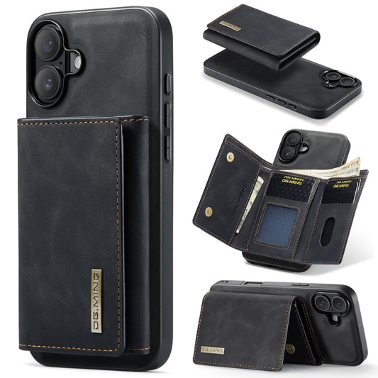 DG.MING M1 Series 3-Fold Multi Card Wallet Leather Phone Case, For iPhone 16, For iPhone 15 Pro Max, For iPhone 15 Pro, For iPhone 15 Plus