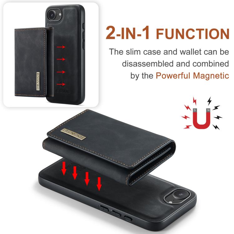 DG.MING M1 Series 3-Fold Multi Card Wallet Leather Phone Case, For iPhone 17e / 16e, For iPhone 17 Pro Max, For iPhone 17 Pro, For iPhone 17