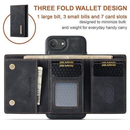 DG.MING M1 Series 3-Fold Multi Card Wallet Leather Phone Case, For iPhone 17e / 16e, For iPhone 17 Pro Max, For iPhone 17 Pro, For iPhone 17
