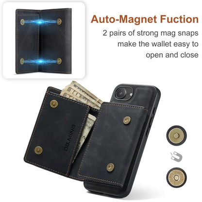 DG.MING M1 Series 3-Fold Multi Card Wallet Leather Phone Case, For iPhone 16e, For iPhone 16 Pro Max, For iPhone 16 Pro, For iPhone 16 Plus