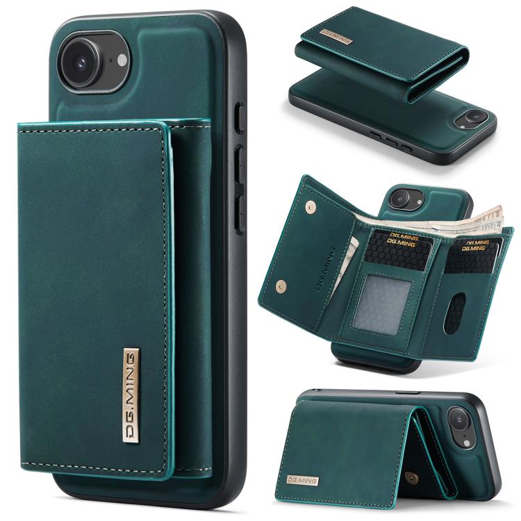 DG.MING M1 Series 3-Fold Multi Card Wallet Leather Phone Case, For iPhone 16e, For iPhone 16 Pro Max, For iPhone 16 Pro, For iPhone 16 Plus