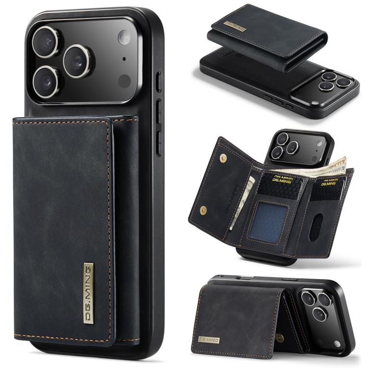 DG.MING M1 Series 3-Fold Multi Card Wallet Leather Phone Case, For iPhone 18 Pro / 17 Pro, For iPhone 18 Pro Max / 17 Pro Max, For iPhone 17e / 16e, For iPhone 17