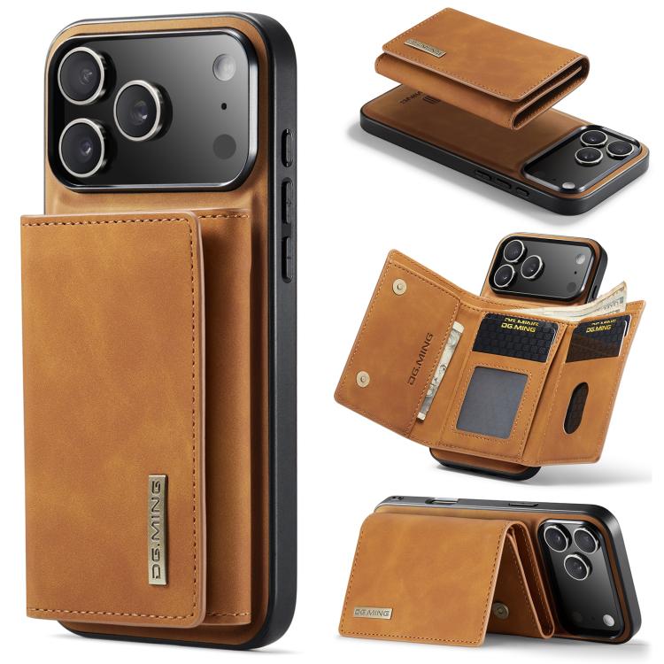 DG.MING M1 Series 3-Fold Multi Card Wallet Leather Phone Case, For iPhone 18 Pro / 17 Pro, For iPhone 18 Pro Max / 17 Pro Max, For iPhone 17e / 16e, For iPhone 17