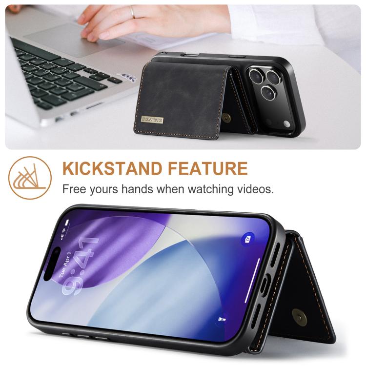 DG.MING M1 Series 3-Fold Multi Card Wallet Leather Phone Case, For iPhone 18 Pro / 17 Pro, For iPhone 18 Pro Max / 17 Pro Max, For iPhone 17e / 16e, For iPhone 17