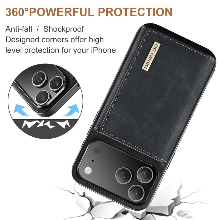 DG.MING M1 Series 3-Fold Multi Card Wallet Leather Phone Case, For iPhone 18 Pro / 17 Pro, For iPhone 18 Pro Max / 17 Pro Max, For iPhone 17e / 16e, For iPhone 17