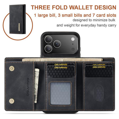 DG.MING M1 Series 3-Fold Multi Card Wallet Leather Phone Case, For iPhone 18 Pro / 17 Pro, For iPhone 18 Pro Max / 17 Pro Max, For iPhone 17e / 16e, For iPhone 17