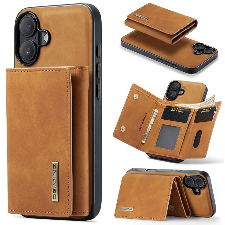 DG.MING M1 Series 3-Fold Multi Card Wallet Leather Phone Case, For iPhone 18 Pro / 17 Pro, For iPhone 18 Pro Max / 17 Pro Max, For iPhone 17e / 16e, For iPhone 17