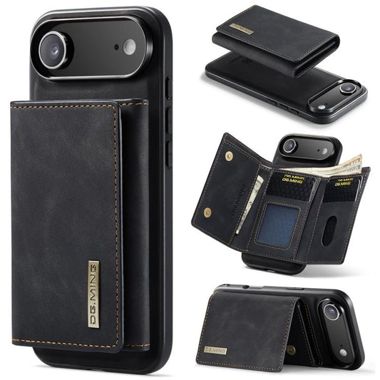 DG.MING M1 Series 3-Fold Multi Card Wallet Leather Phone Case, For iPhone Air, For iPhone 16 Pro Max, For iPhone 16 Pro, For iPhone 16 Plus