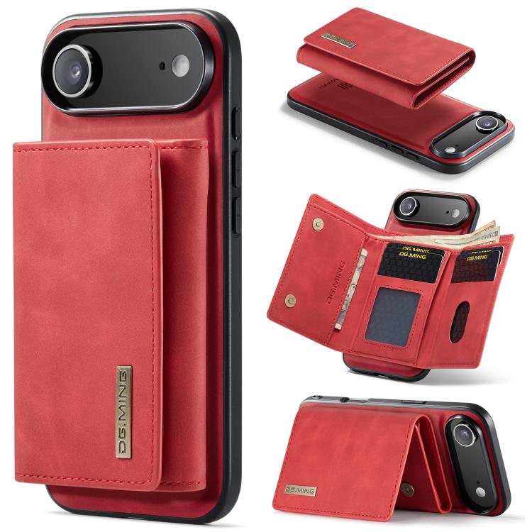 DG.MING M1 Series 3-Fold Multi Card Wallet Leather Phone Case, For iPhone Air, For iPhone 16 Pro Max, For iPhone 16 Pro, For iPhone 16 Plus