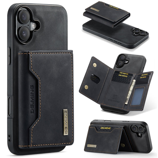 DG.MING M2 Series 3-Fold Card Bag Wallet Leather Phone Case