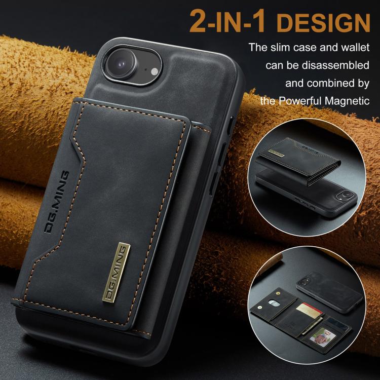 DG.MING M2 Series 3-Fold Card Bag Wallet Leather Phone Case