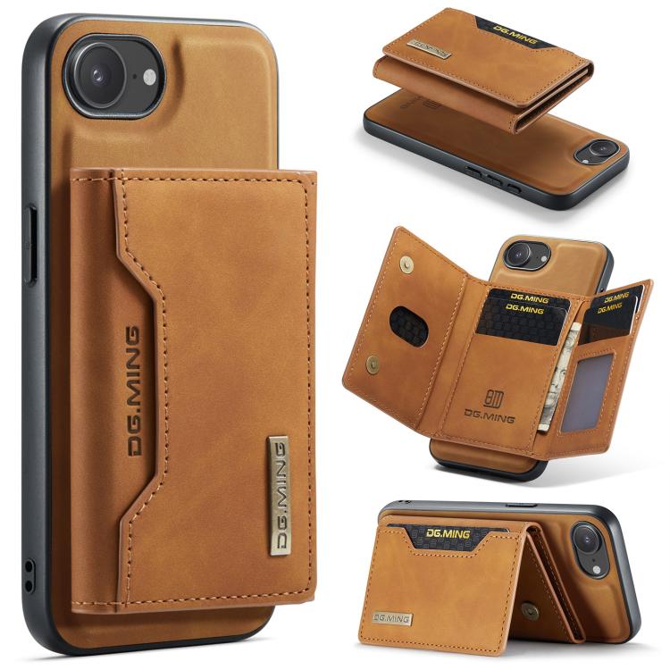 DG.MING M2 Series 3-Fold Card Bag Wallet Leather Phone Case, For iPhone 18 Pro / 17 Pro, For iPhone 18 Pro Max / 17 Pro Max, For iPhone 17e / 16e, For iPhone 17